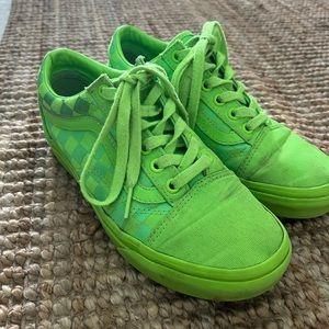 Green checkerboard vans Size 6 womens 4.5 mens